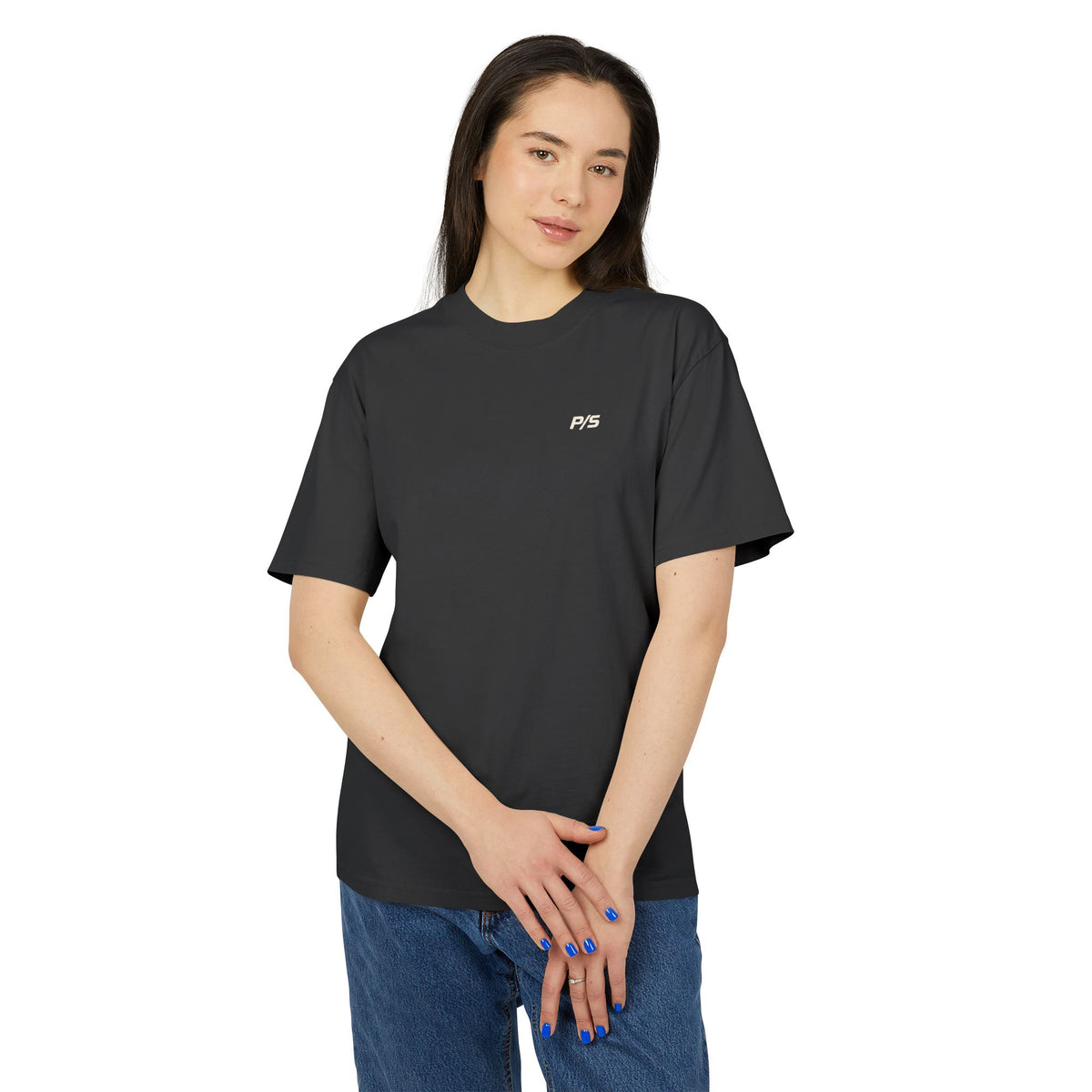 AWAKENING manga-inspired faded-black oversized tee, supplier digital mockup 3