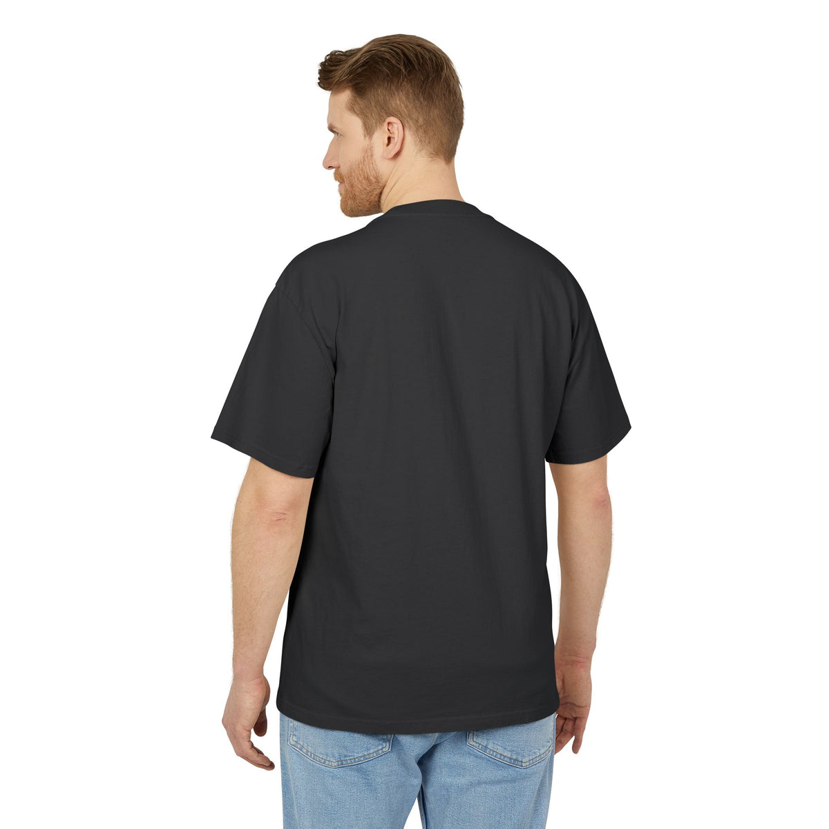 POSTSKIP CORE faded-black oversized cotton tee, supplier digital mockup 6