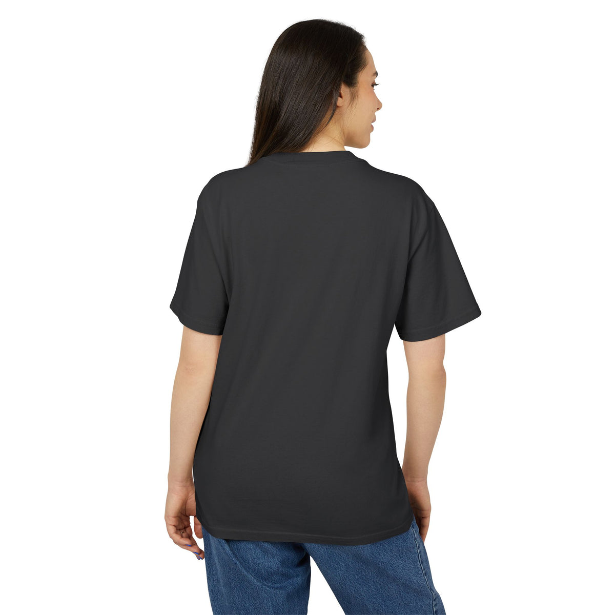 POSTSKIP CORE faded-black oversized cotton tee, supplier digital mockup 4