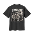 TIMESKIP manga-inspired faded-black oversized tee, supplier digital mockup 1